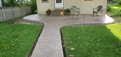 Stamped Concrete Walkway Installation in Laurel MT